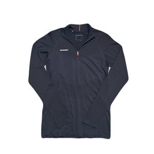 Mammut Trift 1/4 Zip Long Sleeve Black Wool Blend Men’s Medium Base layer